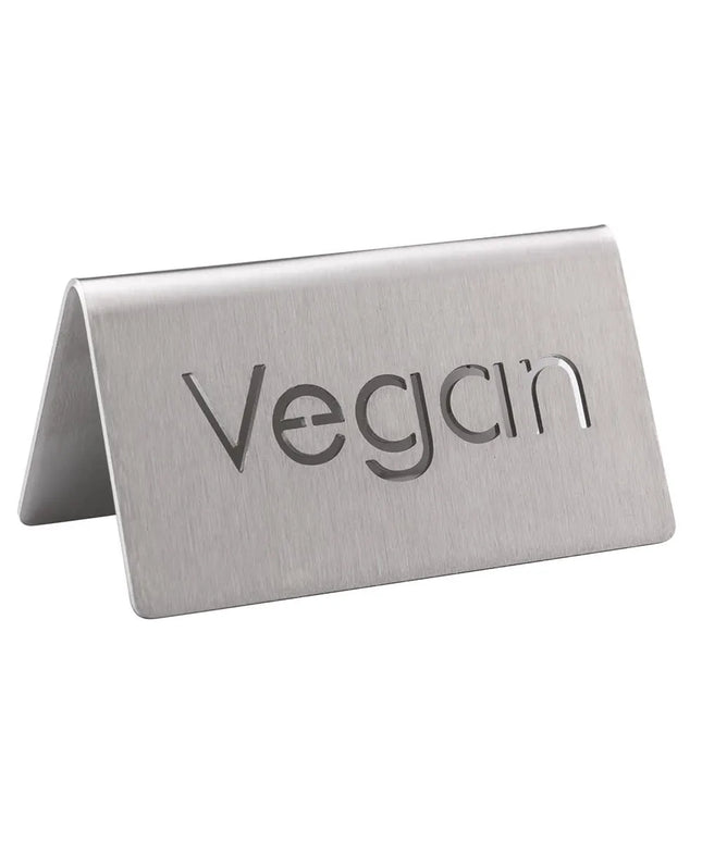 Biển Bàn "Vegan" Service Ideas 1C-BF-VEGAN-MOD 7.6 cm x 3.8 cm, Inox Bề Mặt Mờ