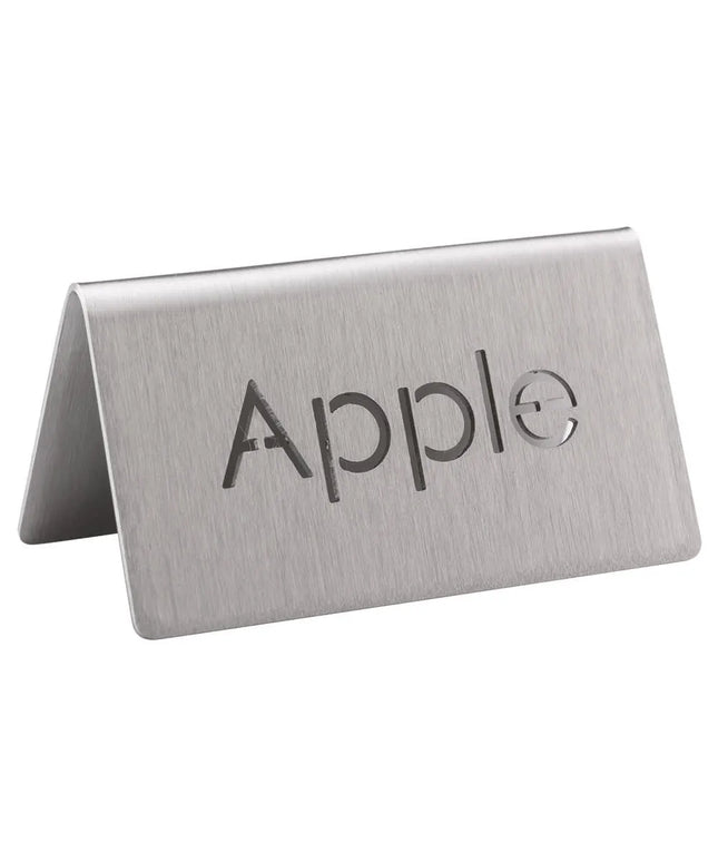 Biển Báo Bàn "Apple" Service Ideas 1C-BF-APPLE-MOD 7.6 cm x 3.8 cm, Thép Không Gỉ Bề Mặt Mờ