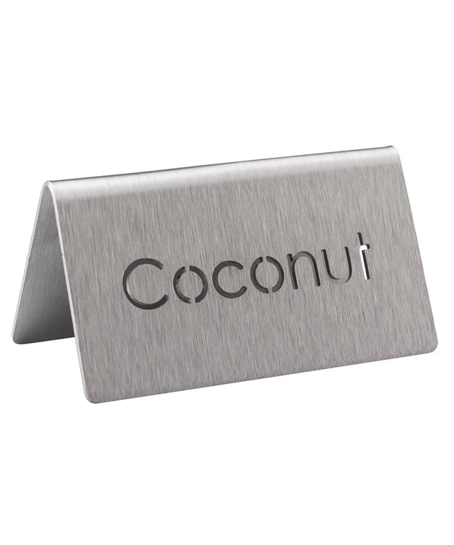 Biển Báo Bàn Đồ Uống "Coconut" Service Ideas 1C-BF-COCONUT-MOD 7.6 cm x 3.8 cm, Thép Không Gỉ Bề Mặt Mờ