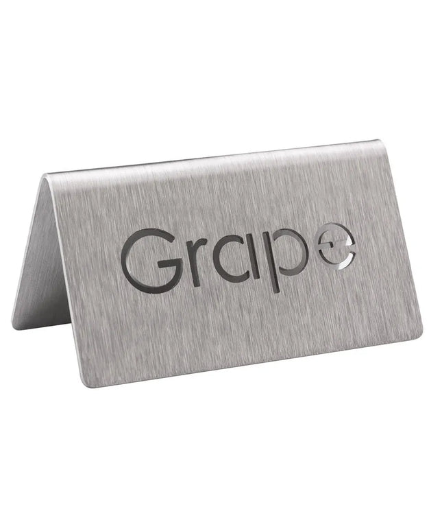 Biển Báo Bàn "Grape" Service Ideas 1C-BF-GRAPE-MOD 7.6 cm x 3.8 cm, Thép Không Gỉ Bề Mặt Mờ