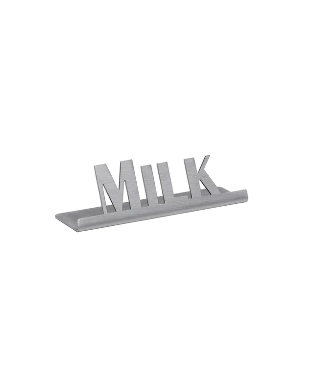 Biển Báo Bàn "Milk" Service Ideas 1C-ST-MILK-SIGN 8.9 cm x 2.5 cm, Thép Không Gỉ Bề Mặt Mờ