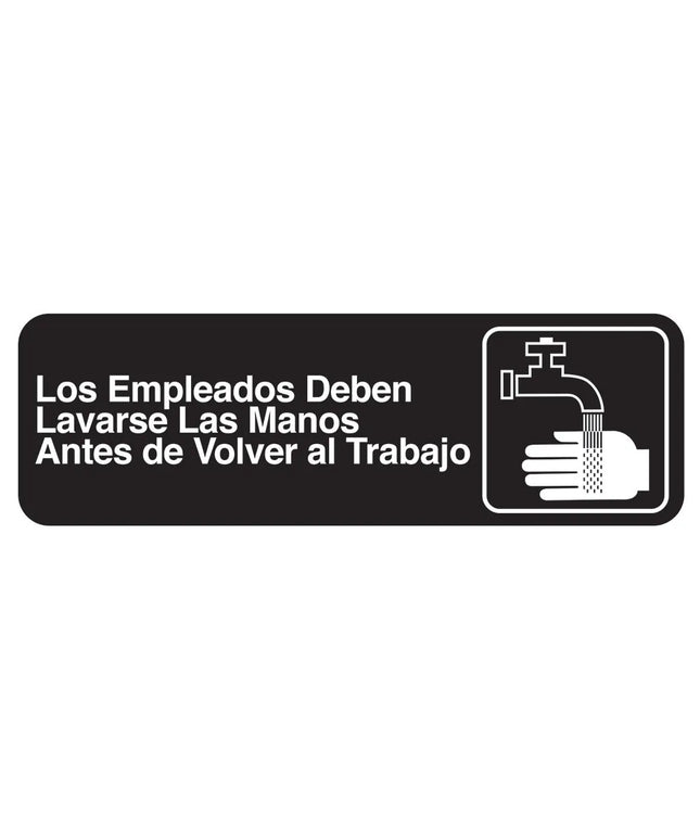 Biển Báo Los Empleados Tablecraft 394545 - 7.6 x 22.9 cm, Chữ Trắng Trên Nền Đen