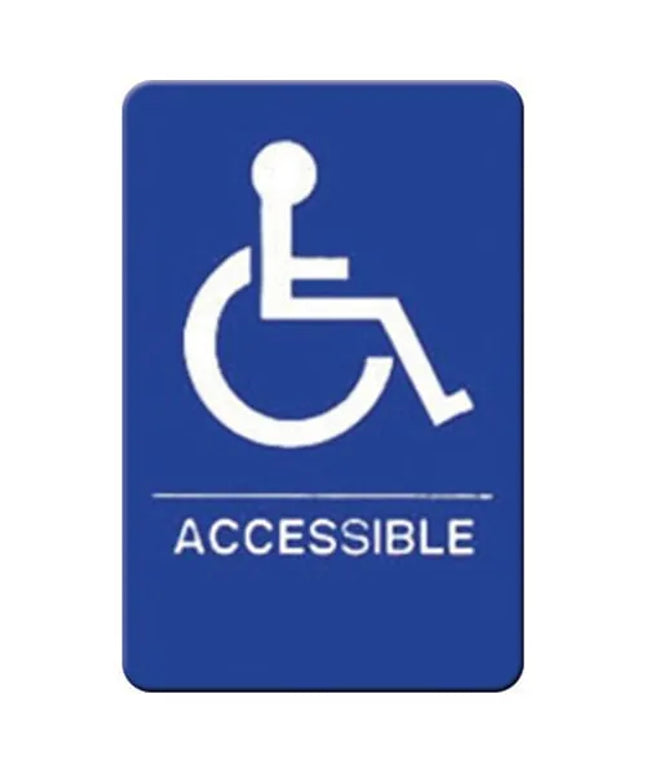 Biển Báo Người Khuyết Tật Winco SGNB-653B, Chữ Nổi Braille - 15.2 x 22.9 cm, Xanh Dương