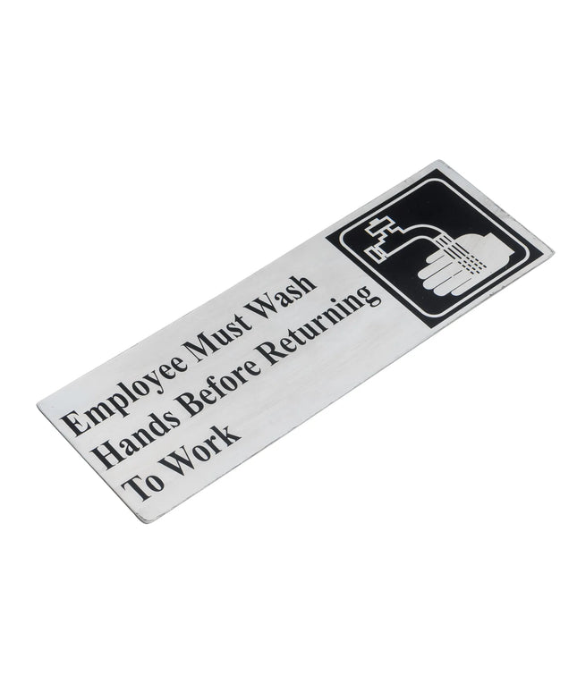 Biển Báo "Nhân Viên Phải Rửa Tay Trước Khi Quay Lại Làm Việc" Tablecraft B22, 7.6 x 22.9 cm