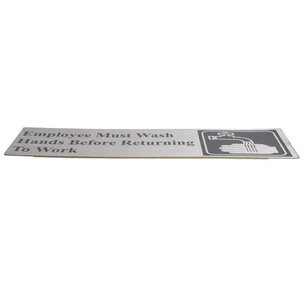 Biển Báo "Nhân Viên Phải Rửa Tay Trước Khi Quay Lại Làm Việc" Tablecraft B22, 7.6 x 22.9 cm