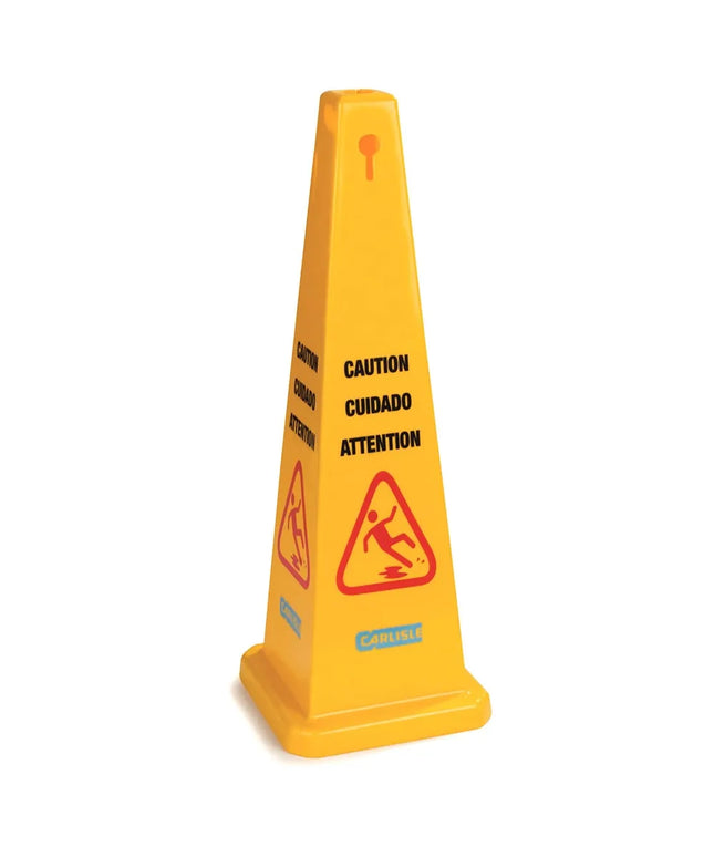Biển Báo Sàn Hình Nón Carlisle 9383024.2 cmCaution" 31.8x91.4 cm Hình Tam Giác Nhựa Polypropylene Màu Vàng