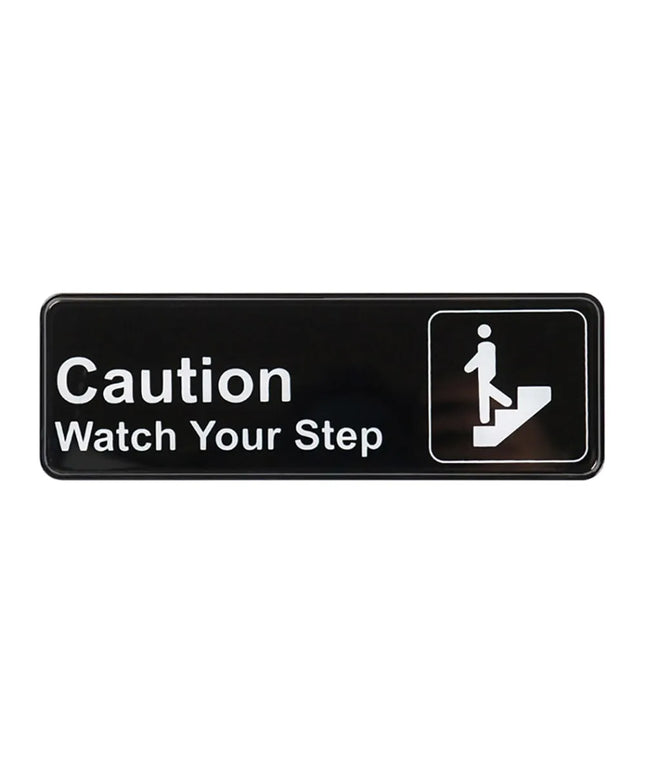 Biển Báo Thông Tin "CAUTION/WATCH YOUR STEP" Winco SGN-326 7.6 x 22.9 cm, Đen