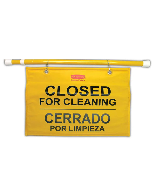 Biển Báo Treo An Toàn Rubbermaid FG9S1600YEL Đa Ngôn Ngữ "Closed for Cleaning"