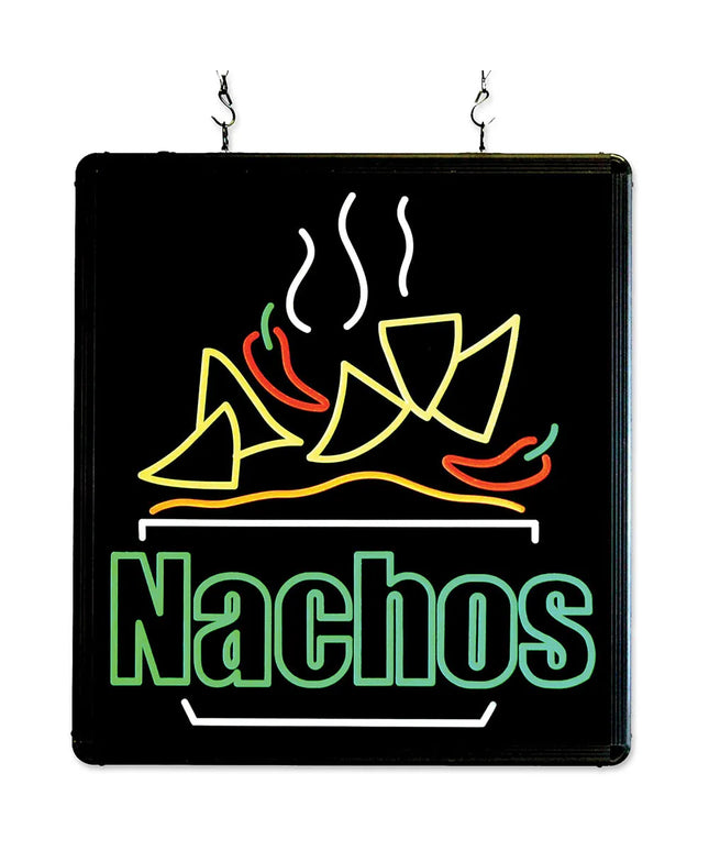 Biển Báo Treo LED "Nachos" Winco 92004 Kèm Xích Dài 0.9 m - Khung Nhôm, 120v