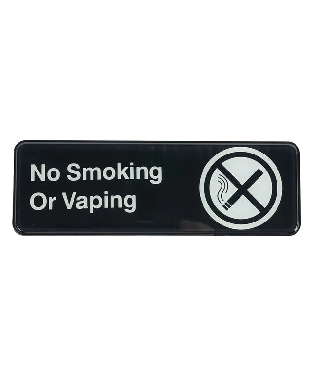 Biển Cấm Hút Thuốc Và Vaping Tablecraft 394564 7.6 x 22.9 cm, Nhựa, Màu Đen