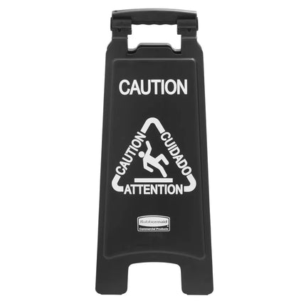 Biển Cảnh Báo Sàn Ướt Rubbermaid 1867505 Đa Ngôn Ngữ 2 Mặt Màu Đen