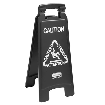 Biển Cảnh Báo Sàn Ướt Rubbermaid 1867505 Đa Ngôn Ngữ 2 Mặt Màu Đen
