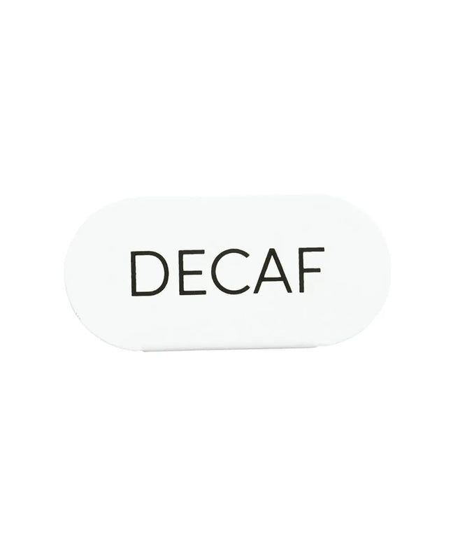Biển Hiệu Bàn "Decaf" Cal-Mil 23401-2-15 11.4 cm x 5.1 cm, Kim Loại, Trắng