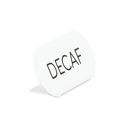 Biển Hiệu Bàn "Decaf" Cal-Mil 23401-2-15 11.4 cm x 5.1 cm, Kim Loại, Trắng