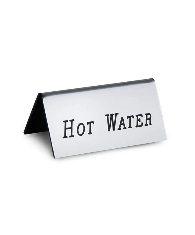Biển Hiệu Bàn "Hot Water" Cal-Mil 228-3-010 7.6 cm x 3.8 cm, Nhựa, Màu Bạc