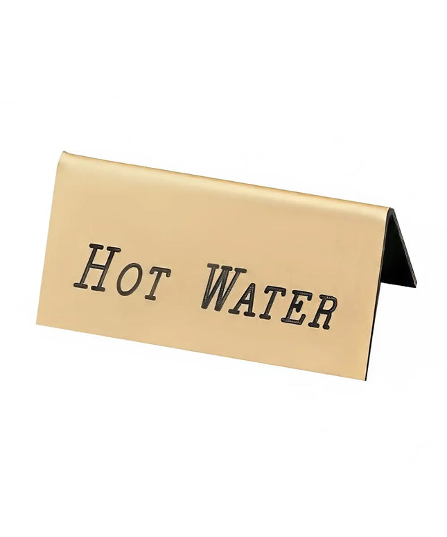 Biển Hiệu Bàn "Hot Water" Cal-Mil 228-3-011 3.8 cm x 7.6 cm, Màu Vàng