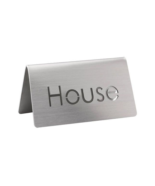 Biển Hiệu Bàn "House" Service Ideas 1C-BF-HOUSE-MOD 7.6 cm x 3.8 cm, Inox Bề Mặt Mờ