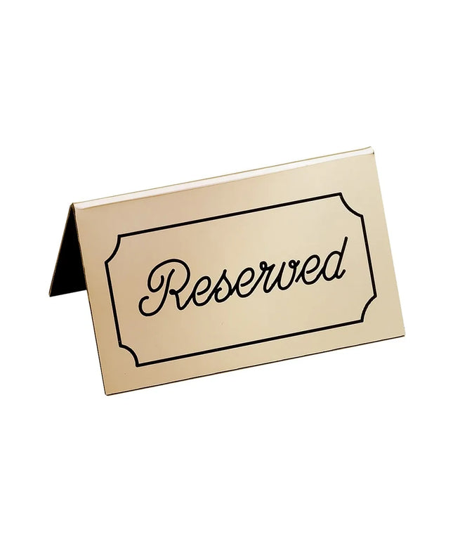 Biển Hiệu Bàn "Reserved" Cal-Mil 273-11 7.6 cm x 12.7 cm, Vàng/Đen