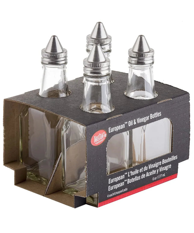 Bình Đựng Dầu Giấm Tablecraft C600-4 177 ml Nắp Inox - Thủy Tinh, Trong Suốt