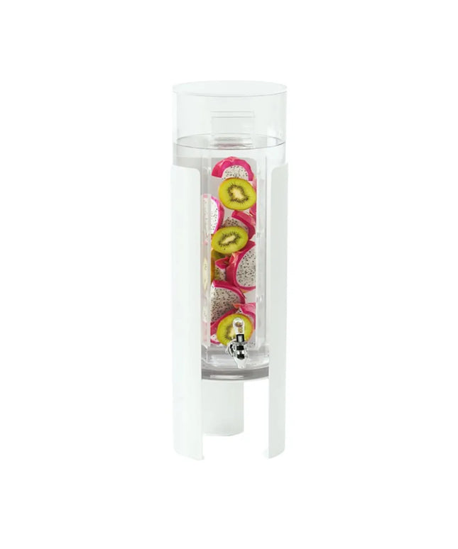 Bình Đựng Nước Cal-Mil 23203-3INF-15 11.4 lít Bình Acrylic, Đế Kim Loại Trắng, Ống Lọc Trái Cây