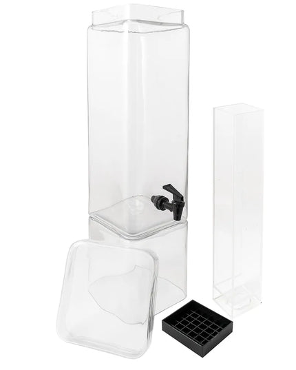 Bình Đựng Nước Thủy Tinh Cal-Mil 1112-3 Vuông 11.4 lít Ngăn Đá - Trong Suốt