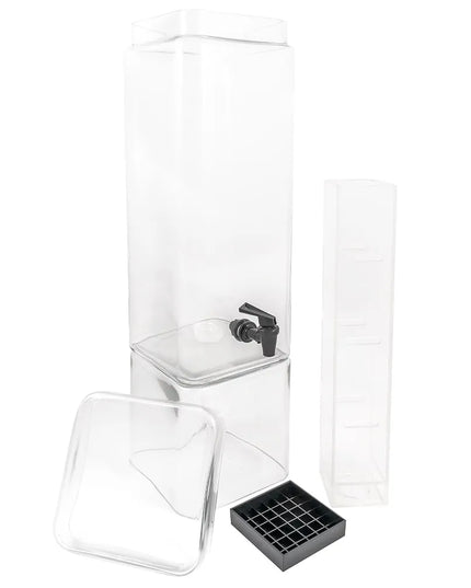 Bình Đựng Nước Thủy Tinh Cal-Mil 1112-3INF Vuông 11.4 lít Ngăn Infuser - Trong Suốt