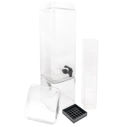 Bình Đựng Nước Thủy Tinh Cal-Mil 1112-3INF Vuông 11.4 lít Ngăn Infuser - Trong Suốt
