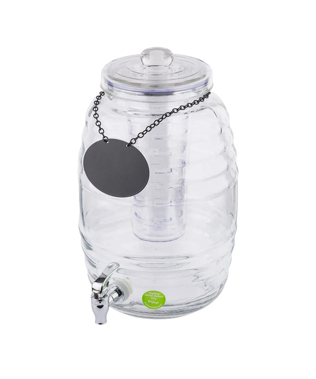 Bình Đựng Nước Thủy Tinh Cal-Mil Tablecraft BDG1000 Beehive™ Tròn 9.5 lít Kèm Infuser - Trong Suốt