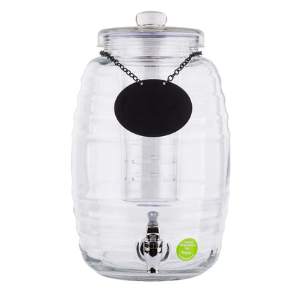 Bình Đựng Nước Thủy Tinh Cal-Mil Tablecraft BDG1000 Beehive™ Tròn 9.5 lít Kèm Infuser - Trong Suốt