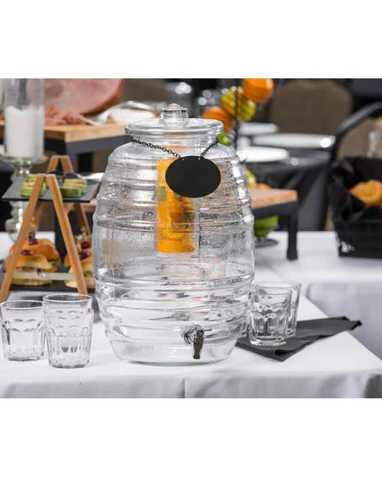 Bình Đựng Nước Thủy Tinh Cal-Mil Tablecraft BDG1000 Beehive™ Tròn 9.5 lít Kèm Infuser - Trong Suốt