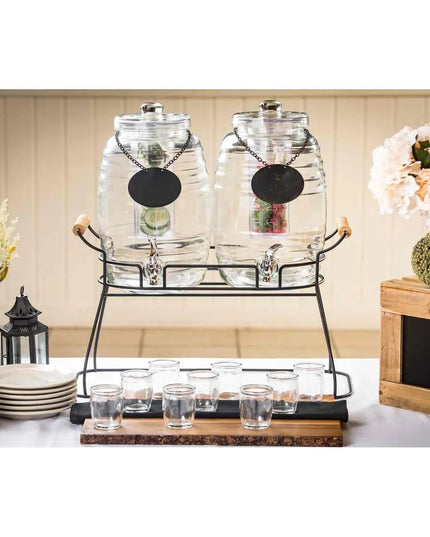 Bình Đựng Nước Thủy Tinh Cal-Mil Tablecraft BDG1000 Beehive™ Tròn 9.5 lít Kèm Infuser - Trong Suốt