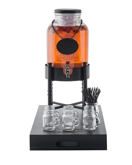 Bình Đựng Nước Thủy Tinh Tablecraft 10090 Industrial Collection™ Tròn 7.6 lít Kèm Lõi Đá & Infuser - Trong Suốt