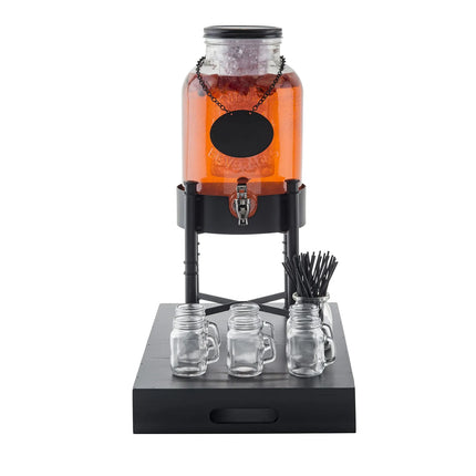 Bình Đựng Nước Thủy Tinh Tablecraft 10090 Industrial Collection™ Tròn 7.6 lít Kèm Lõi Đá & Infuser - Trong Suốt