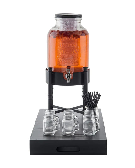 Bình Đựng Nước Thủy Tinh Tablecraft 10090 Industrial Collection™ Tròn 7.6 lít Kèm Lõi Đá & Infuser - Trong Suốt