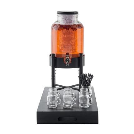 Bình Đựng Nước Thủy Tinh Tablecraft 10090 Industrial Collection™ Tròn 7.6 lít Kèm Lõi Đá & Infuser - Trong Suốt