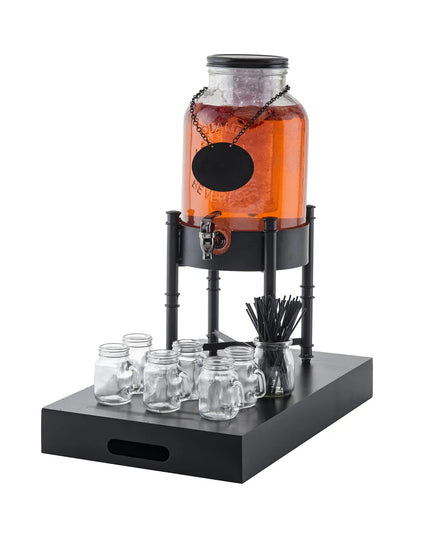 Bình Đựng Nước Thủy Tinh Tablecraft 10090 Industrial Collection™ Tròn 7.6 lít Kèm Lõi Đá & Infuser - Trong Suốt