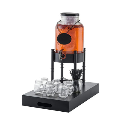 Bình Đựng Nước Thủy Tinh Tablecraft 10090 Industrial Collection™ Tròn 7.6 lít Kèm Lõi Đá & Infuser - Trong Suốt