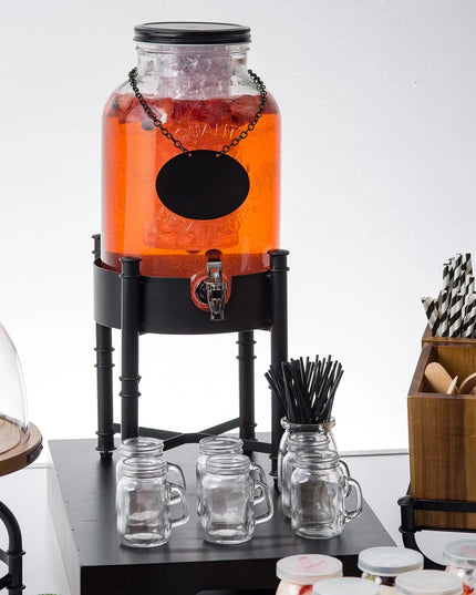 Bình Đựng Nước Thủy Tinh Tablecraft 10090 Industrial Collection™ Tròn 7.6 lít Kèm Lõi Đá & Infuser - Trong Suốt