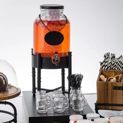 Bình Đựng Nước Thủy Tinh Tablecraft 10090 Industrial Collection™ Tròn 7.6 lít Kèm Lõi Đá & Infuser - Trong Suốt