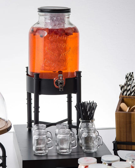 Bình Đựng Nước Thủy Tinh Tablecraft 10090 Industrial Collection™ Tròn 7.6 lít Kèm Lõi Đá & Infuser - Trong Suốt