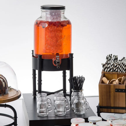 Bình Đựng Nước Thủy Tinh Tablecraft 10090 Industrial Collection™ Tròn 7.6 lít Kèm Lõi Đá & Infuser - Trong Suốt