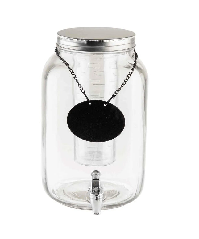 Bình Đựng Nước Thủy Tinh Tablecraft BDG3000 Mason Jar™ Tròn 7.6 lít Kèm Infuser - Trong Suốt