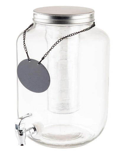 Bình Đựng Nước Thủy Tinh Tablecraft BDG3000 Mason Jar™ Tròn 7.6 lít Kèm Infuser - Trong Suốt