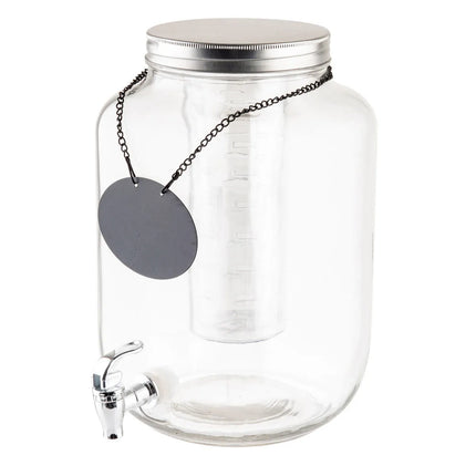 Bình Đựng Nước Thủy Tinh Tablecraft BDG3000 Mason Jar™ Tròn 7.6 lít Kèm Infuser - Trong Suốt