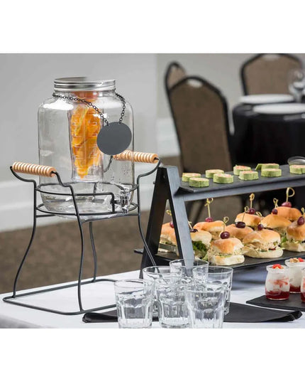 Bình Đựng Nước Thủy Tinh Tablecraft BDG3000 Mason Jar™ Tròn 7.6 lít Kèm Infuser - Trong Suốt