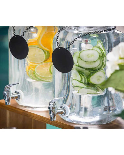 Bình Đựng Nước Thủy Tinh Tablecraft BDG3000 Mason Jar™ Tròn 7.6 lít Kèm Infuser - Trong Suốt