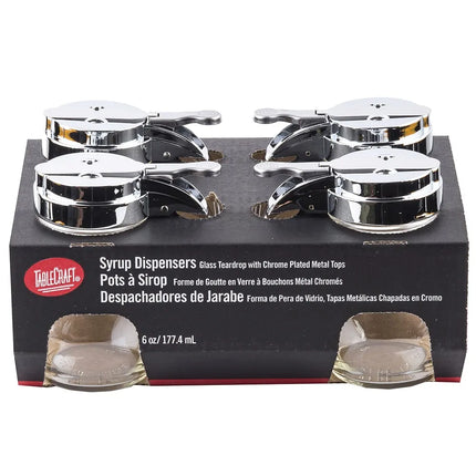 Bình Đựng Siro Chống Nhỏ Giọt Tablecraft C406-4 Cash & Carry Giọt Nước 177 ml - Thủy Tinh, Nắp Mạ Chrome