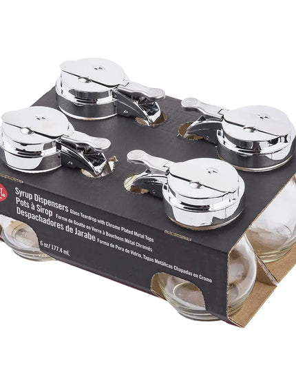 Bình Đựng Siro Chống Nhỏ Giọt Tablecraft C406-4 Cash & Carry Giọt Nước 177 ml - Thủy Tinh, Nắp Mạ Chrome