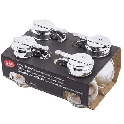 Bình Đựng Siro Chống Nhỏ Giọt Tablecraft C406-4 Cash & Carry Giọt Nước 177 ml - Thủy Tinh, Nắp Mạ Chrome