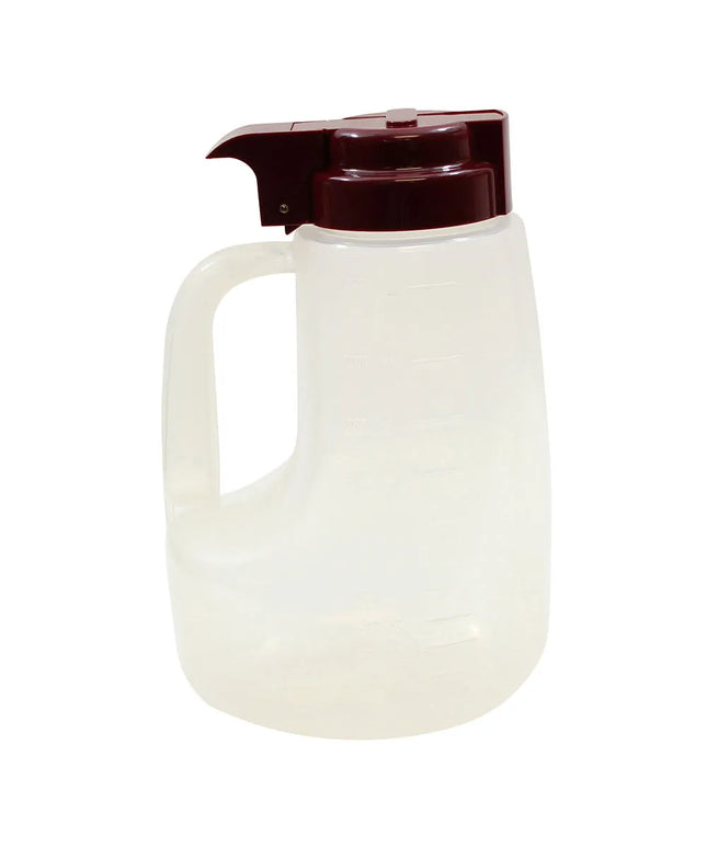 Bình Đựng Siro Chống Nhỏ Giọt Tablecraft PP48M Option™ Tròn 1.4 l - Nhựa Polypropylene, Nắp Nhựa Đỏ Mận